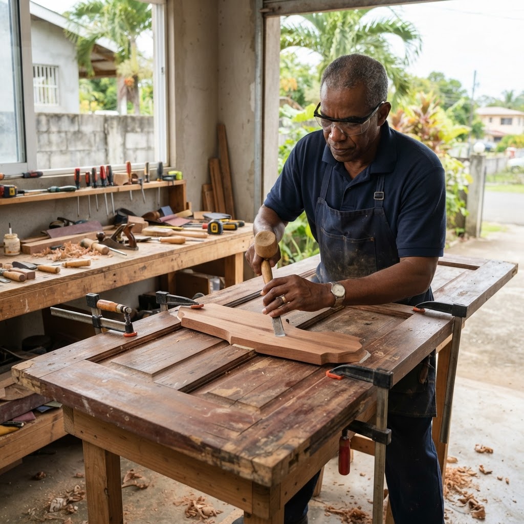 Professional repairing wooden door repairs.