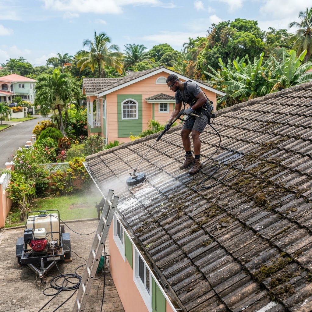 Professional cleaning roof cleaning.