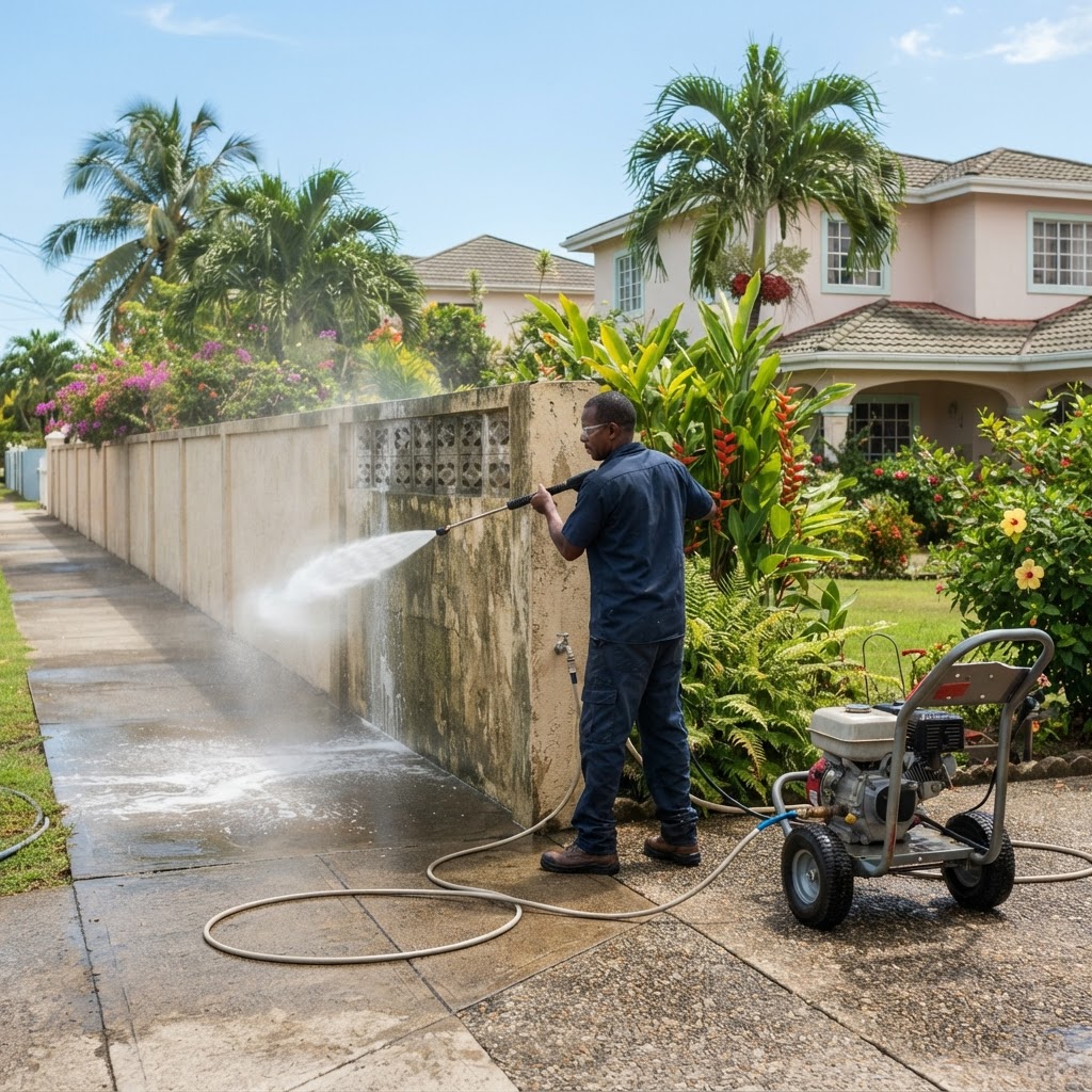 Professional cleaning perimeter wall cleaning.
