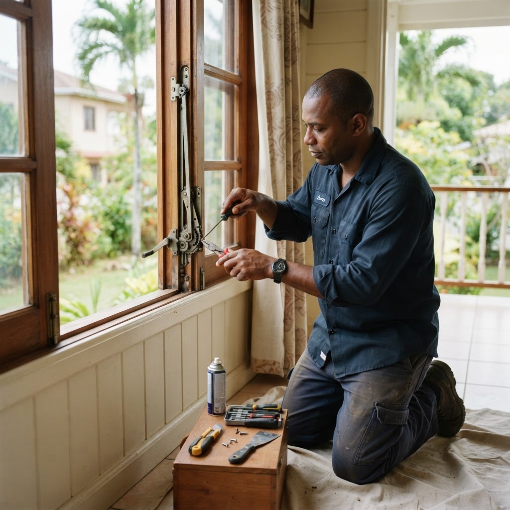 Professional repairing window repairs.