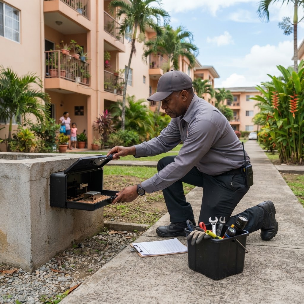 Professional repairing apartment building pest management.