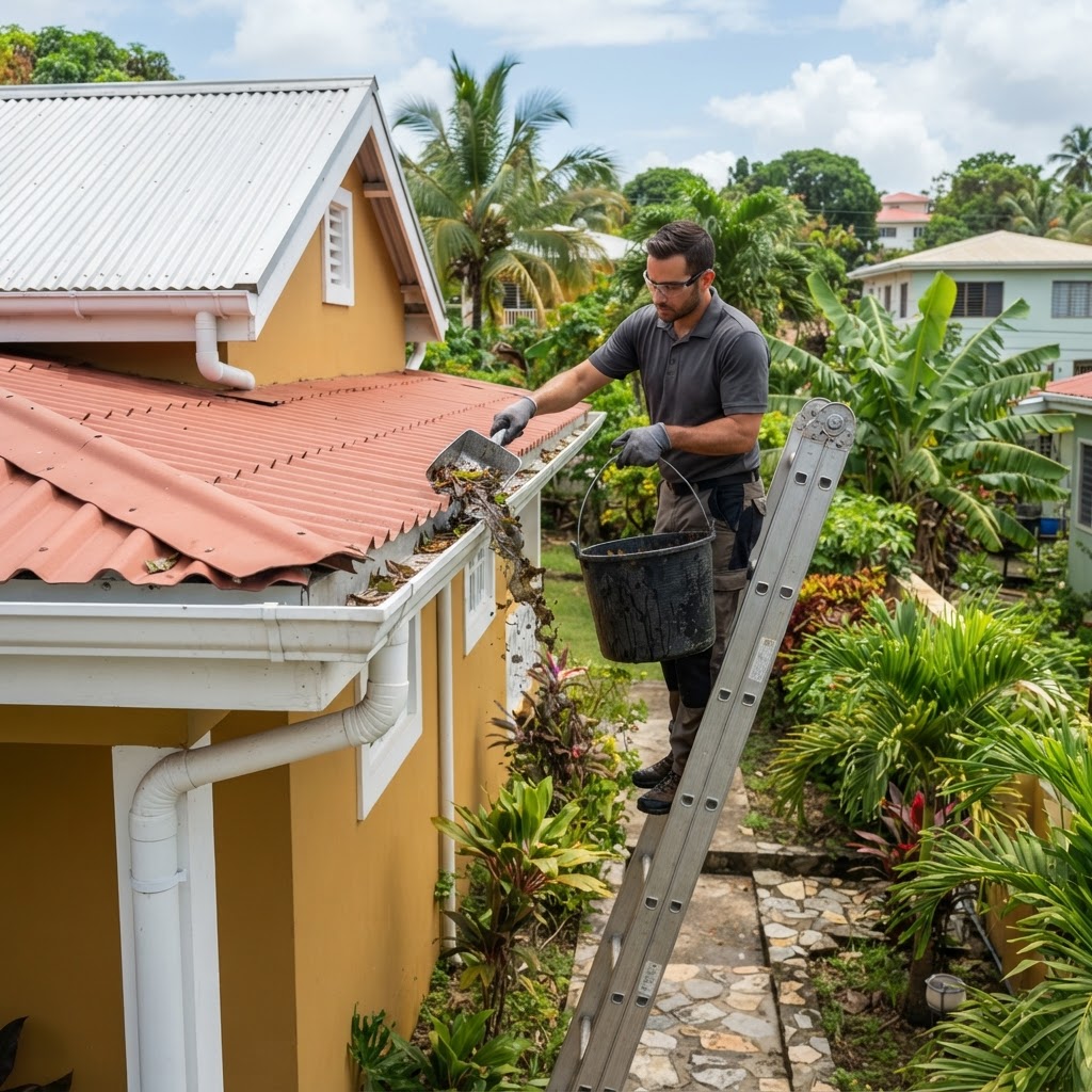 Professional cleaning gutter cleaning.