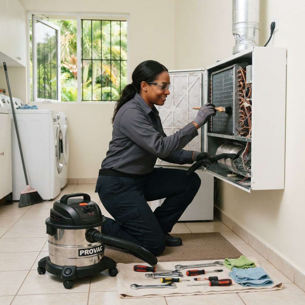 Professional servicing ventilation maintenance.