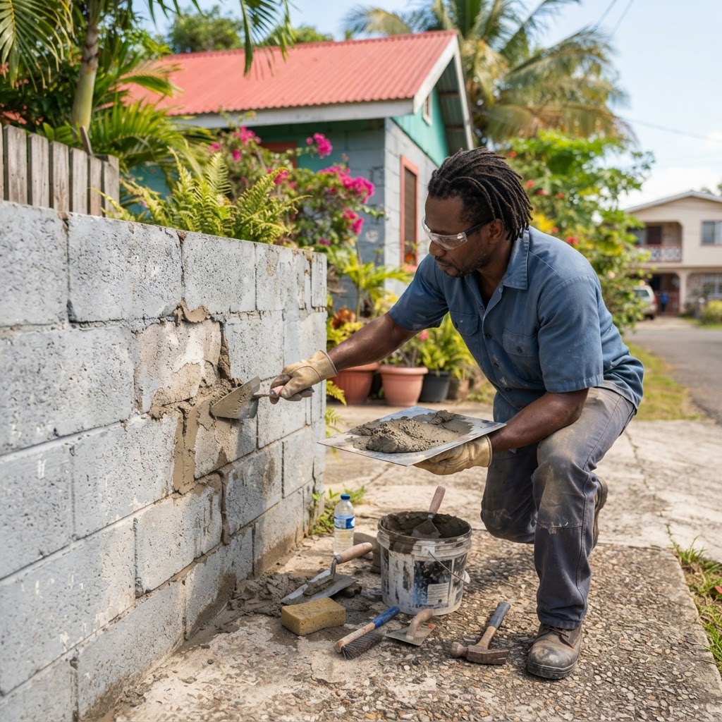 Professional repairing minor block wall repairs.