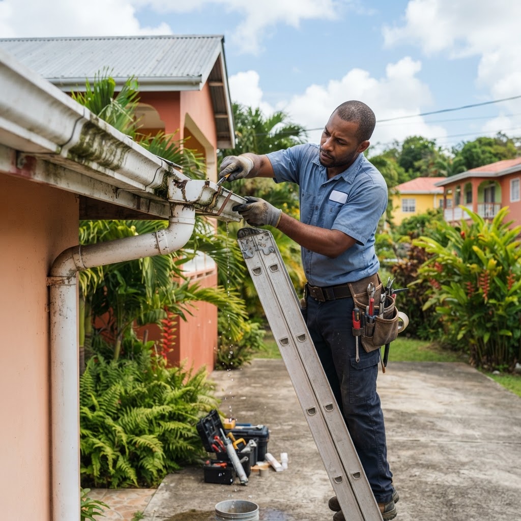 Professional plumber fixing a pipe leak.