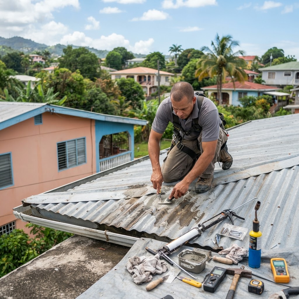 Professional repairing roof leak detection and repairs.