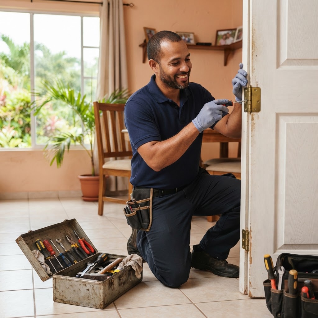 Professional repairing minor household repairs.