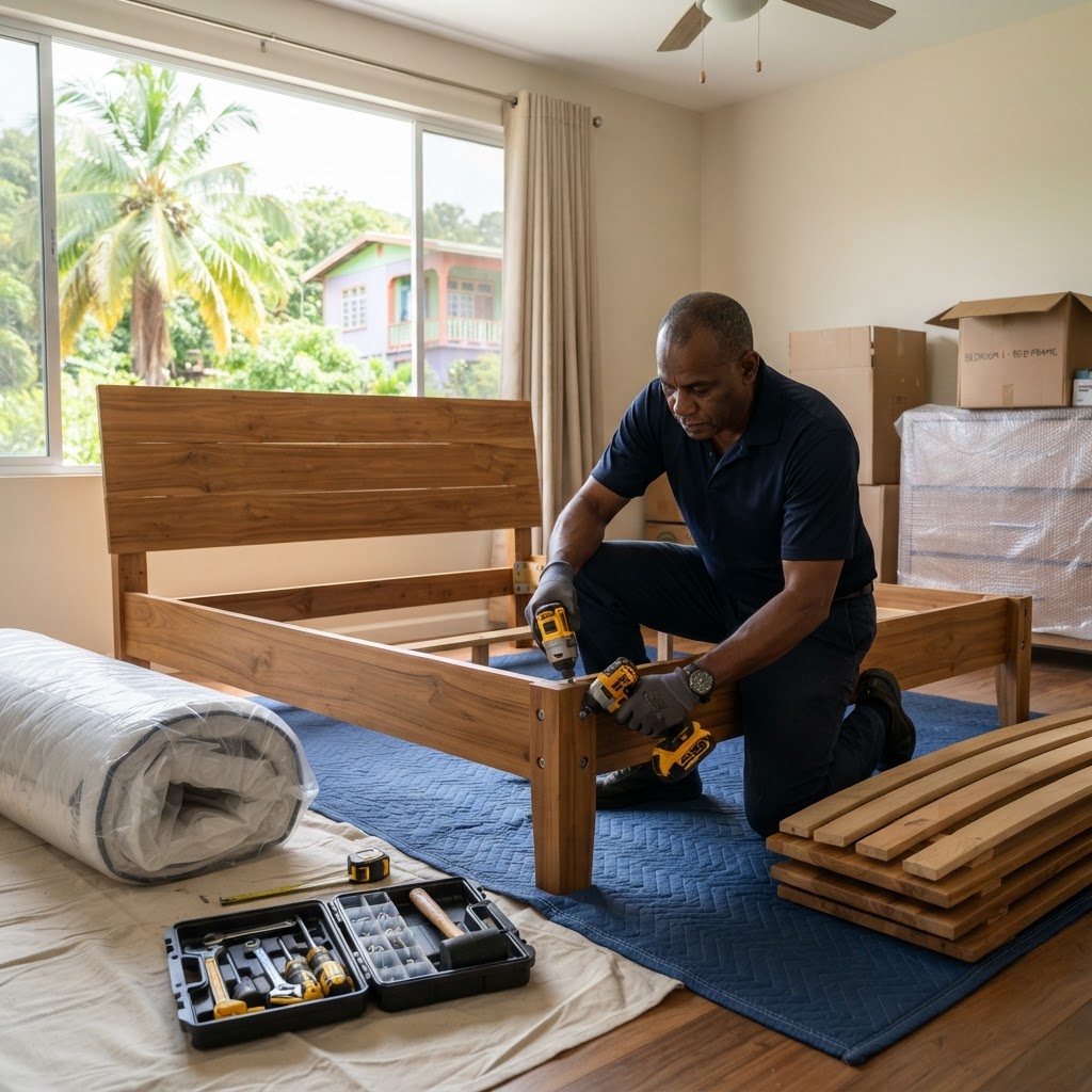 Professional servicing furniture disassembly.