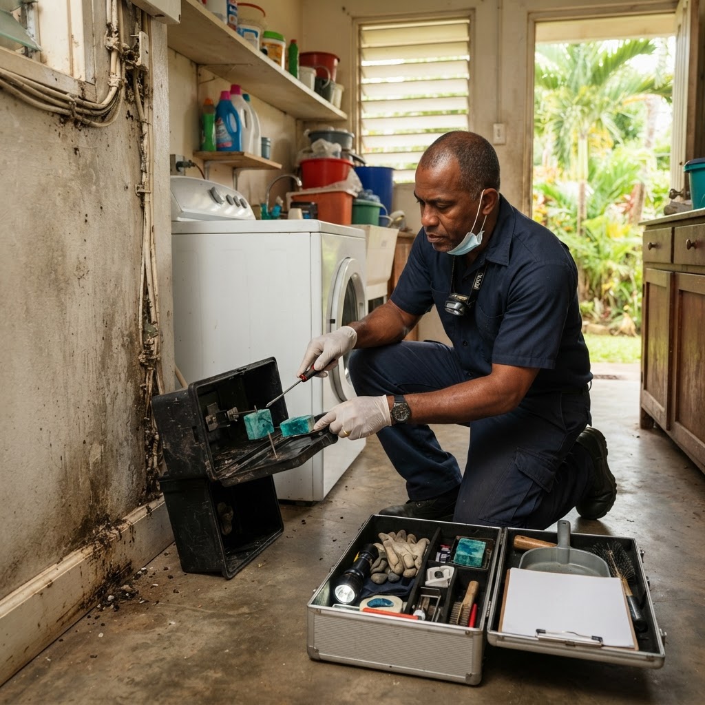 Professional repairing rat infestation treatment.
