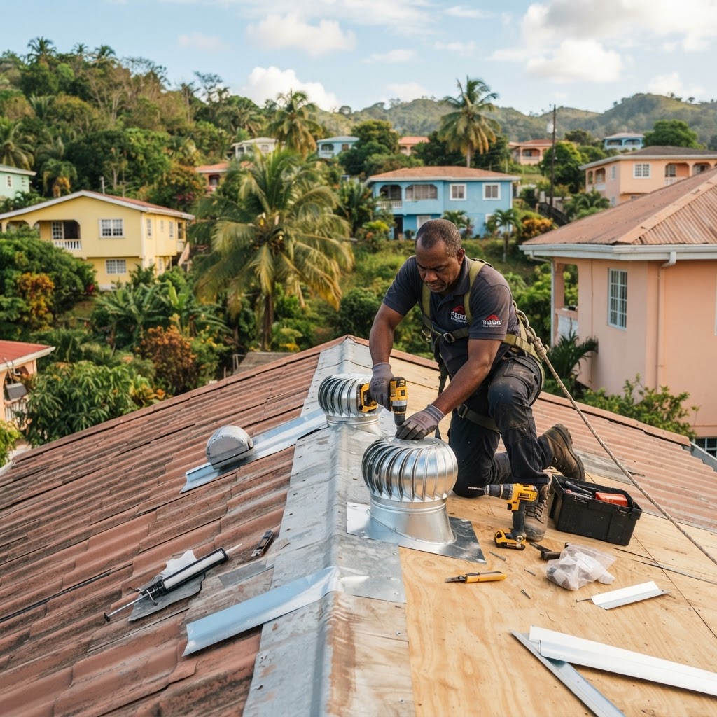 Professional repairing roof ventilation improvements.