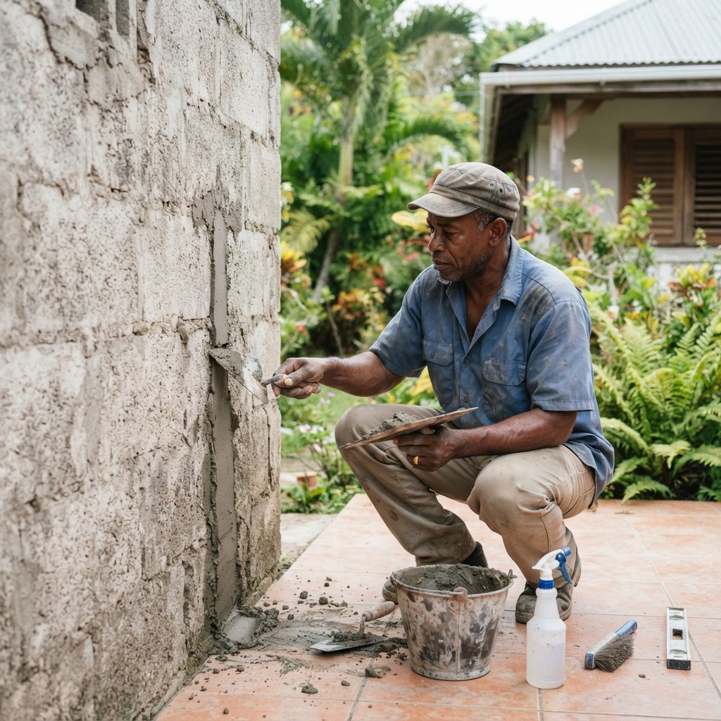 Professional repairing mortar joint repairs.
