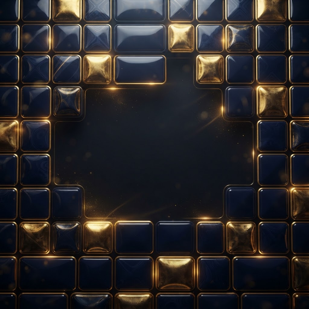 Navy + Gold Grid