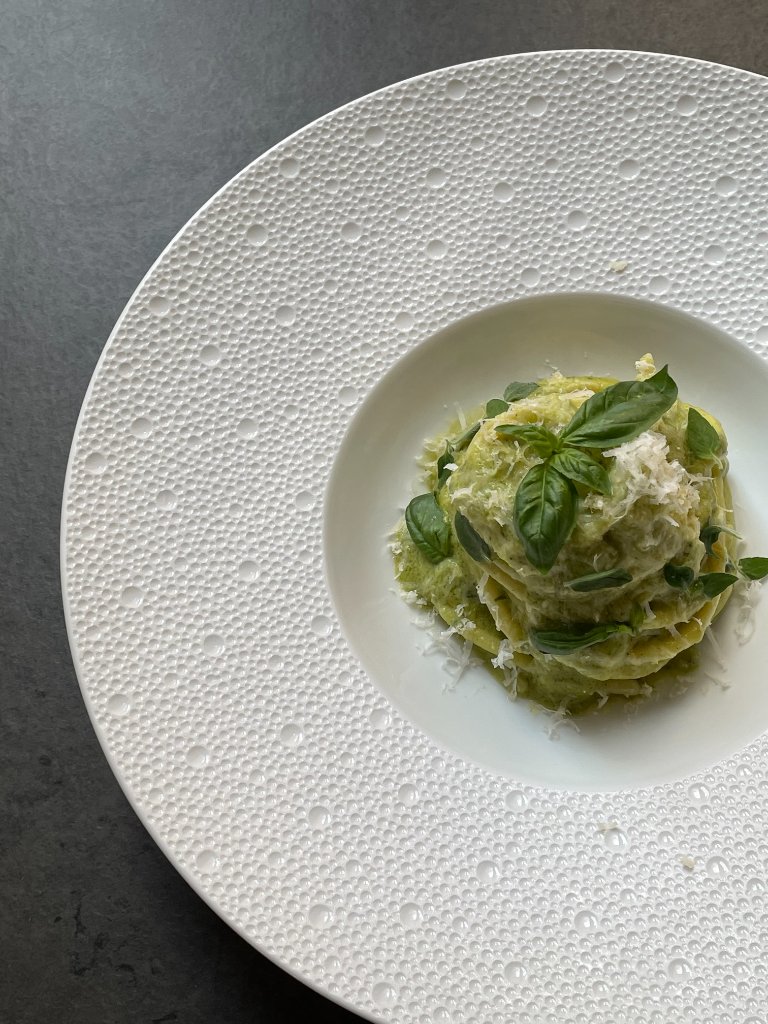 Pasta alla Nerano impiattata