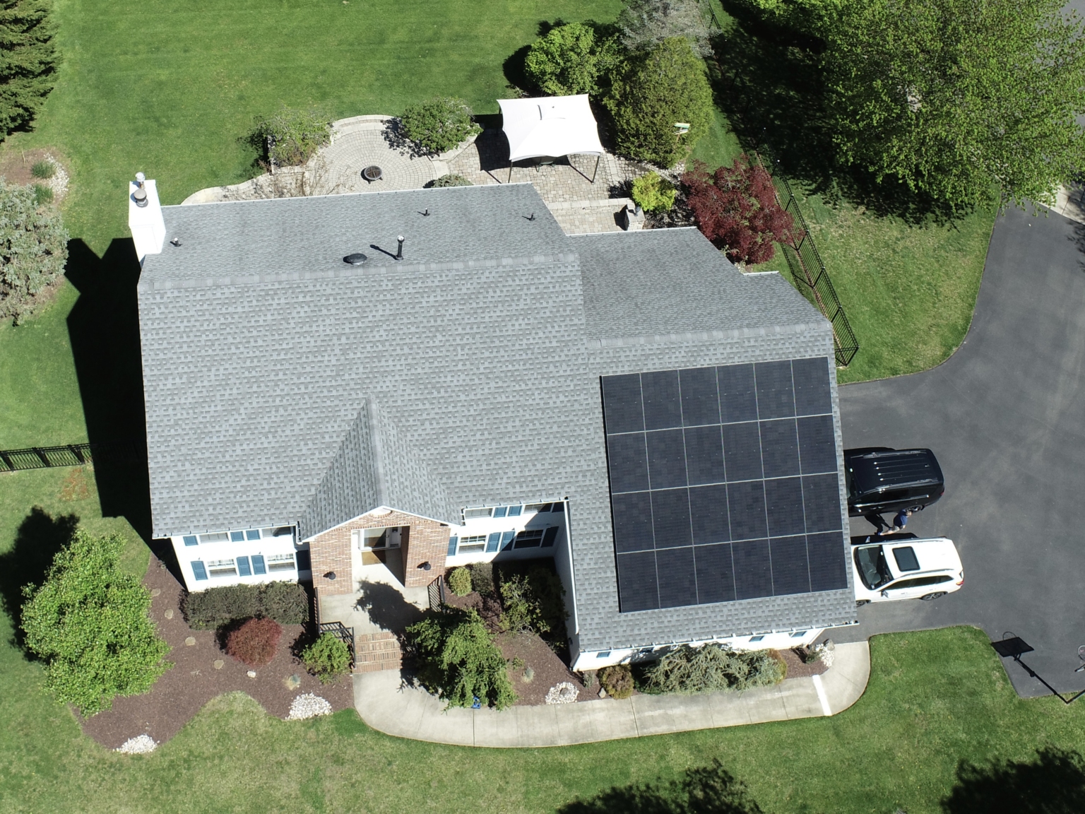 Solar installation in progress on a residential roof