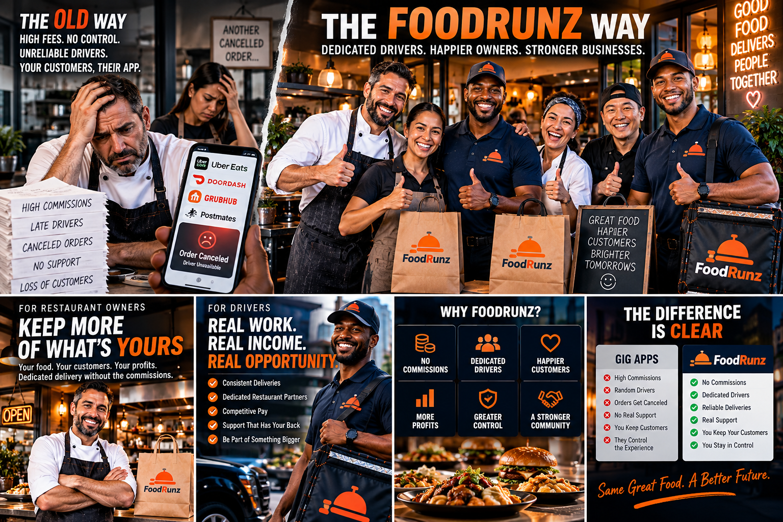 The Old Way vs The FoodRunz Way comparison