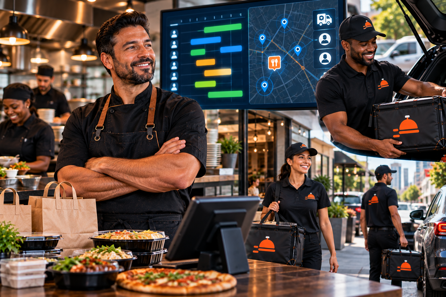 FoodRunz consistency — professional delivery workflow between restaurants and dedicated drivers