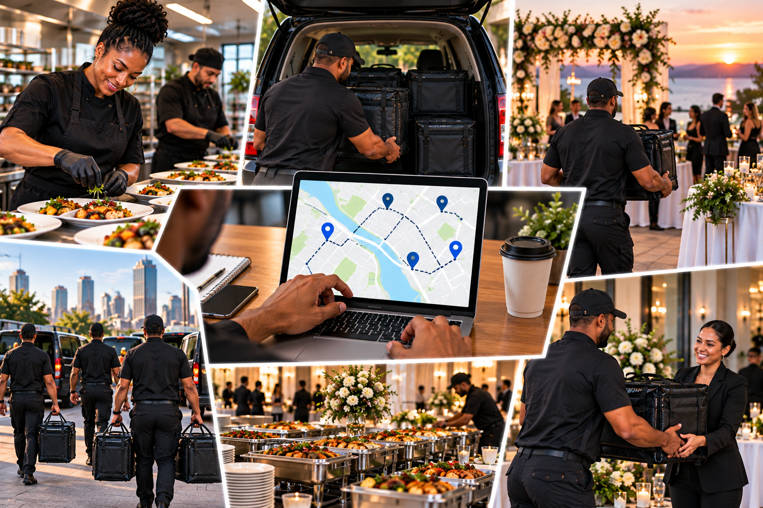 Scheduling catering delivery coverage around events — prep, transport, routing, and handoff