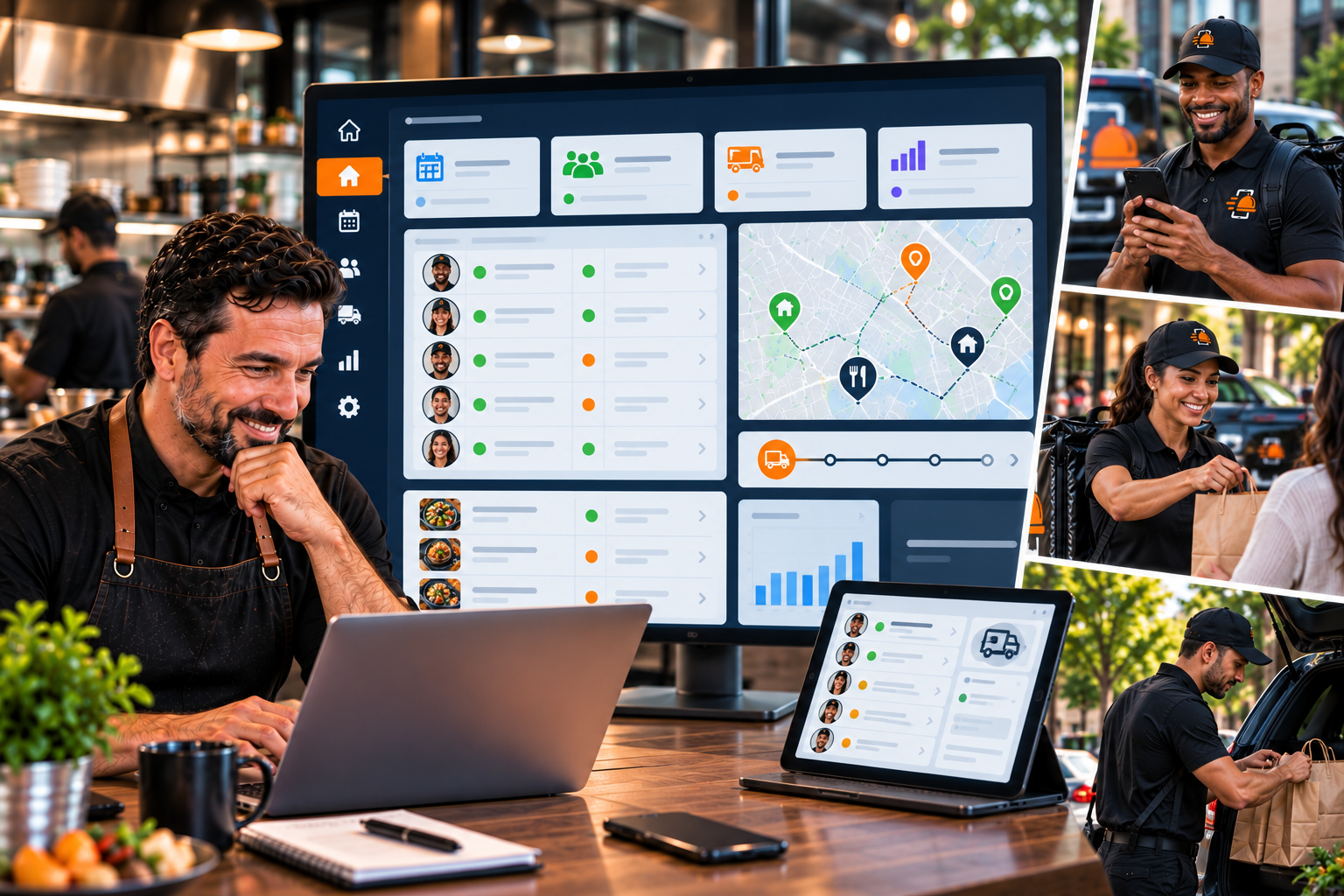 Vendor managing deliveries through the FoodRunz operations dashboard