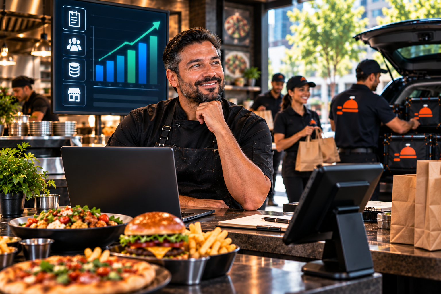 FoodRunz predictable delivery costs — restaurant manager with operational dashboard and analytics