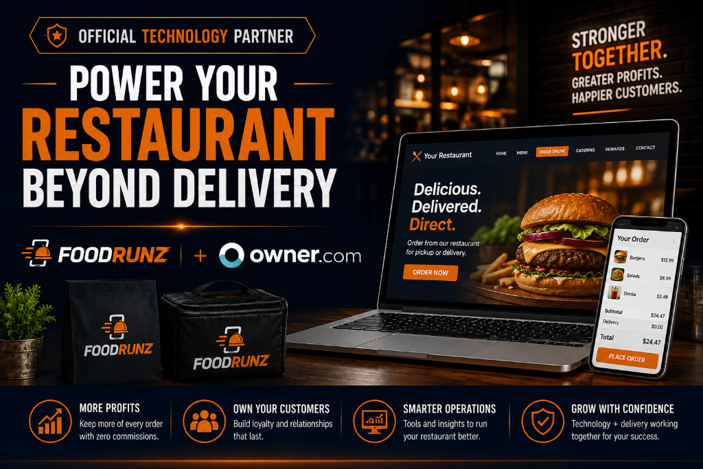 FoodRunz + Owner.com Official Technology Partner — power your restaurant beyond delivery