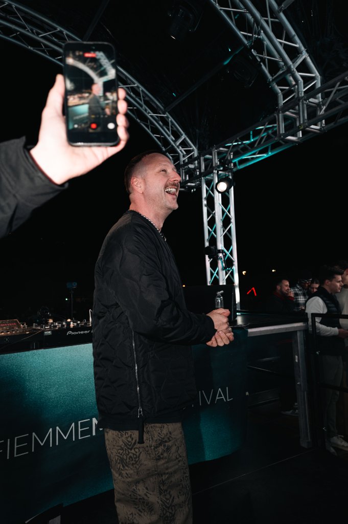 Special guest DJ Marten Horger, captured by phones and cameras
