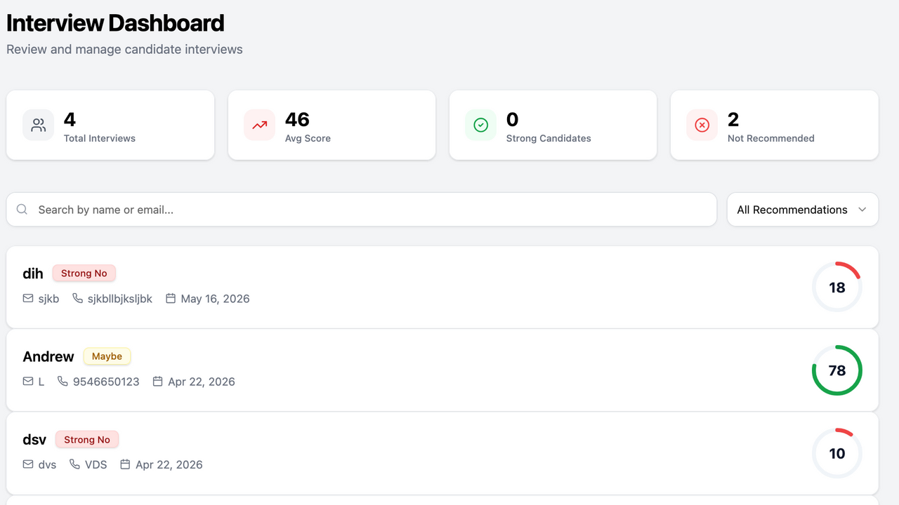 AI INTERVIEW PROCESS RATING SUGGESTIONS AND MORE! template preview