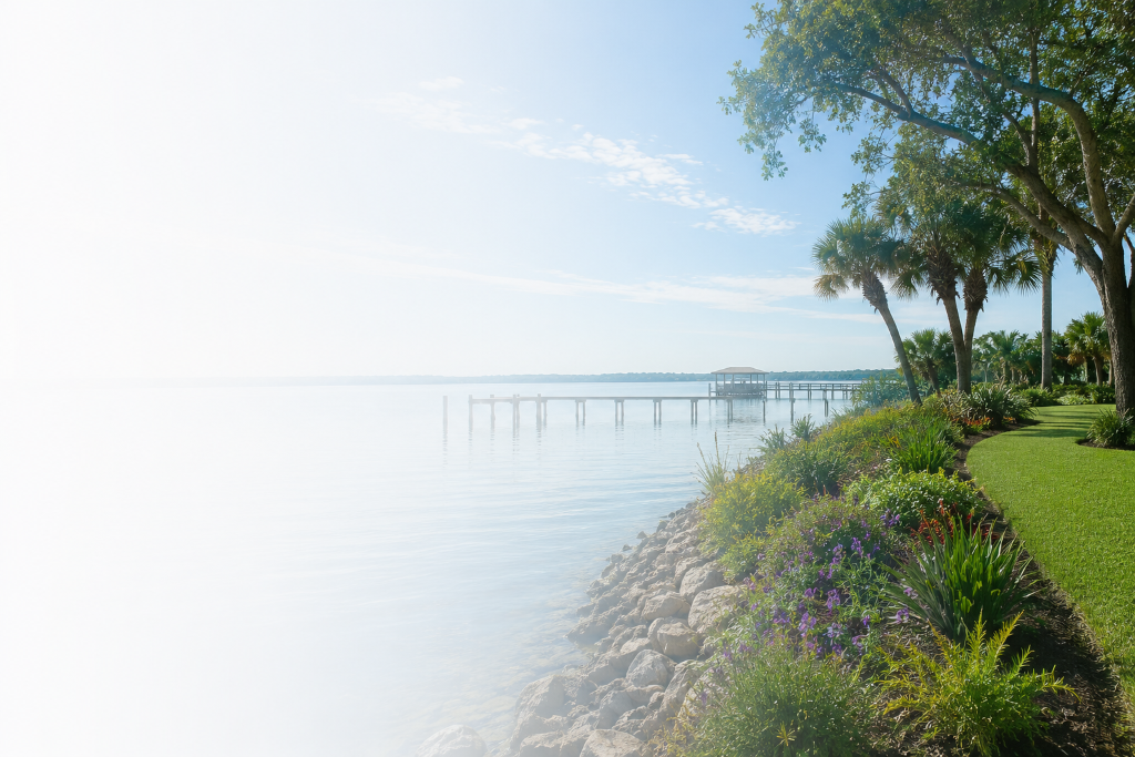 Indian River Lagoon waterfront with living shoreline