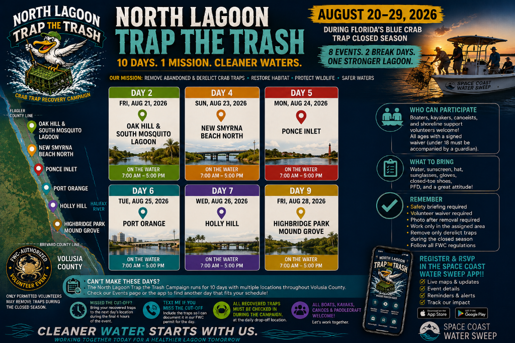 North Lagoon Trap the Trash — August 20-29, 2026