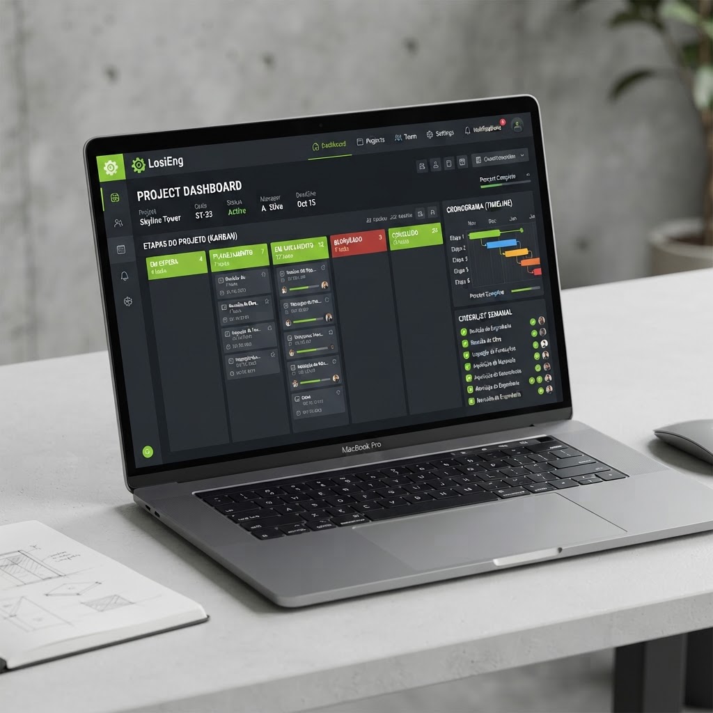 Portal do Cliente LosiEng com etapas, checklist e cronograma
