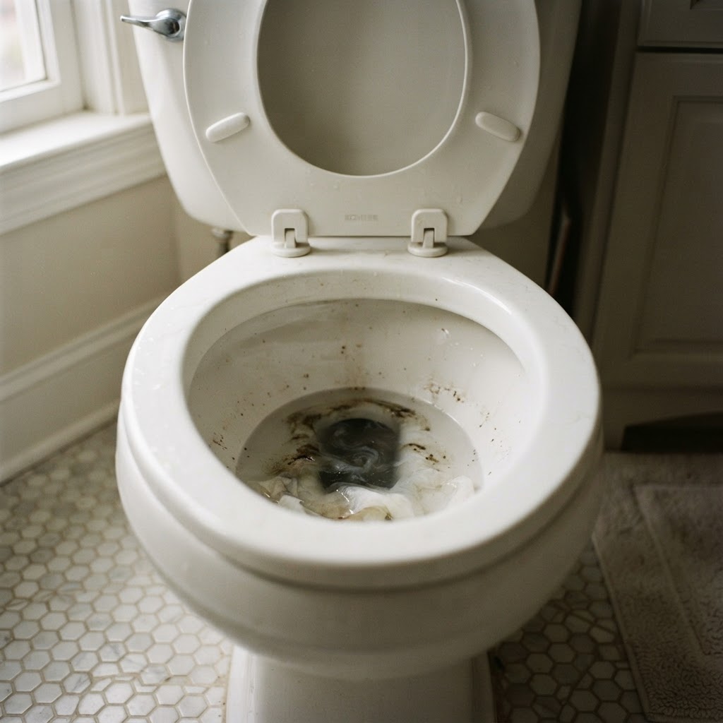Toilet with a weak incomplete flush