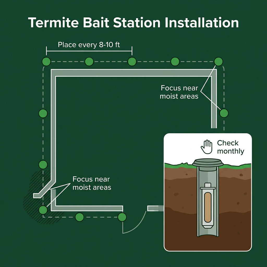 Bait station placement diagram