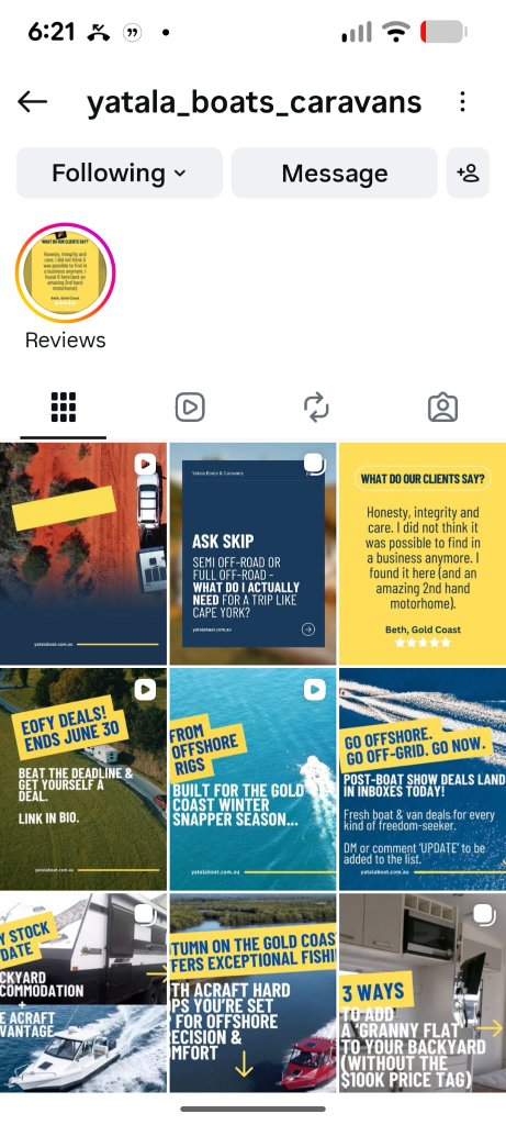 Yatala branded Instagram grid