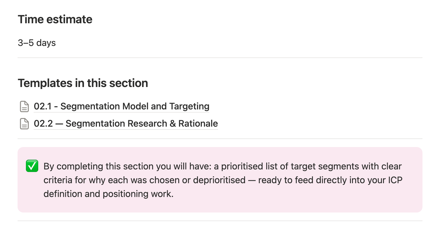 Segmentation & Targeting Notion screenshot
