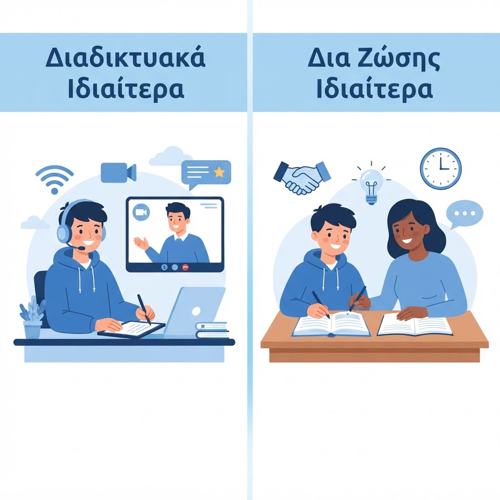 Ιδιαίτερα Μαθήματα: Online vs Δια Ζώσης – Ποιο ταιριάζει σε εσένα;