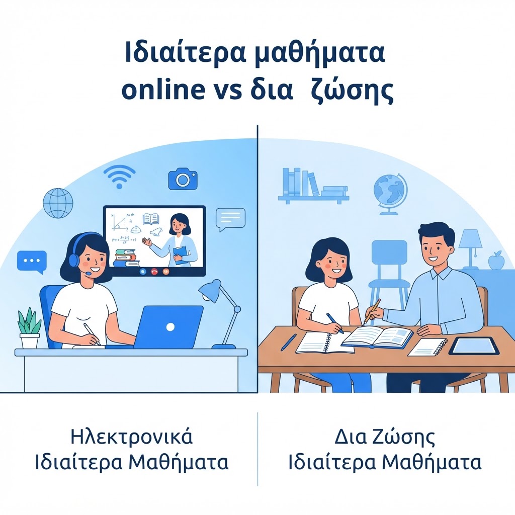 Ιδιαίτερα Μαθήματα Online vs Δια Ζώσης: Ποια Είναι η Καλύτερη Επιλογή;