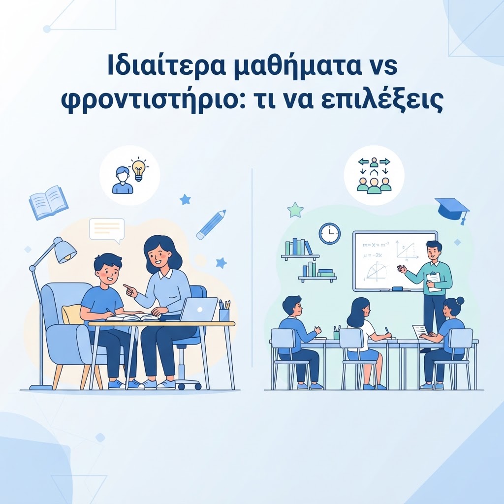 Ιδιαίτερα Μαθήματα vs Φροντιστήριο: Ποια είναι η καλύτερη επιλογή για τον μαθητή;