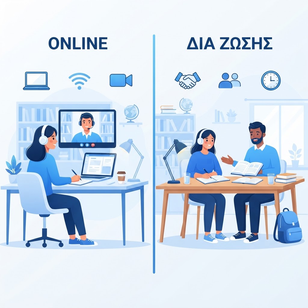 Ιδιαίτερα Μαθήματα Online vs Δια Ζώσης: Ποια επιλογή ταιριάζει σε εσένα;