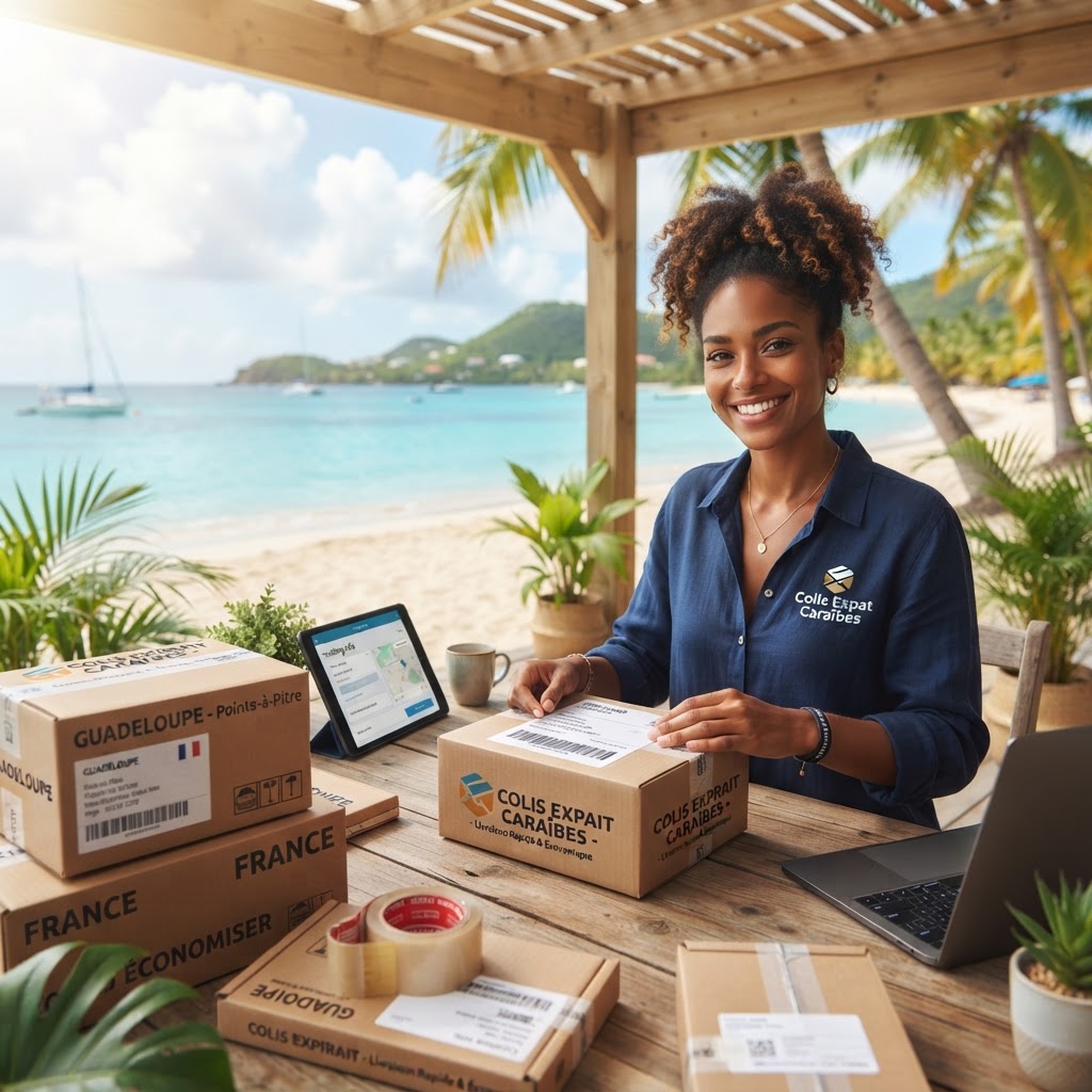 Service de réexpédition de colis vers la Guadeloupe optimisant les coûts d'envoi.