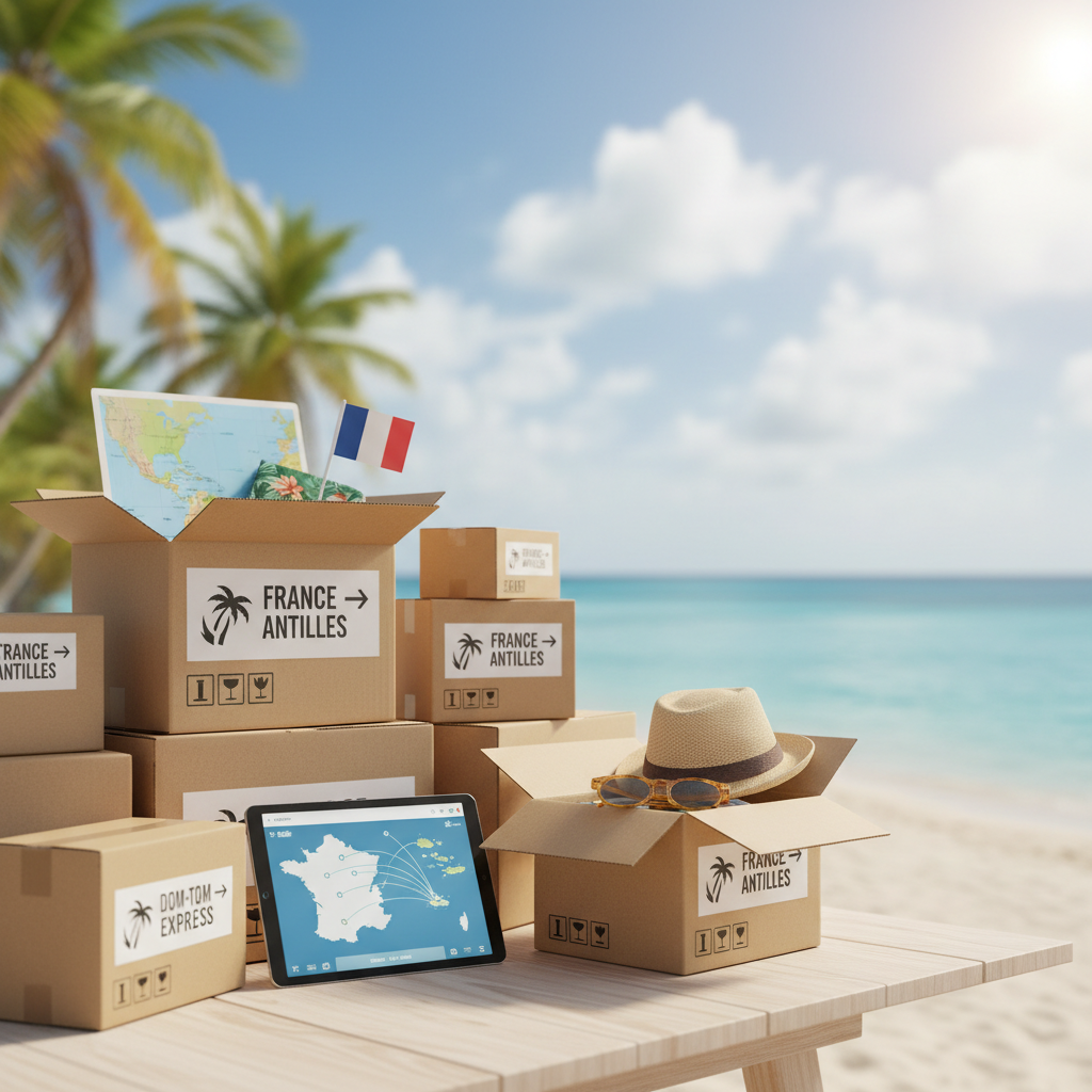 Image représentant la réexpédition de colis vers les Antilles