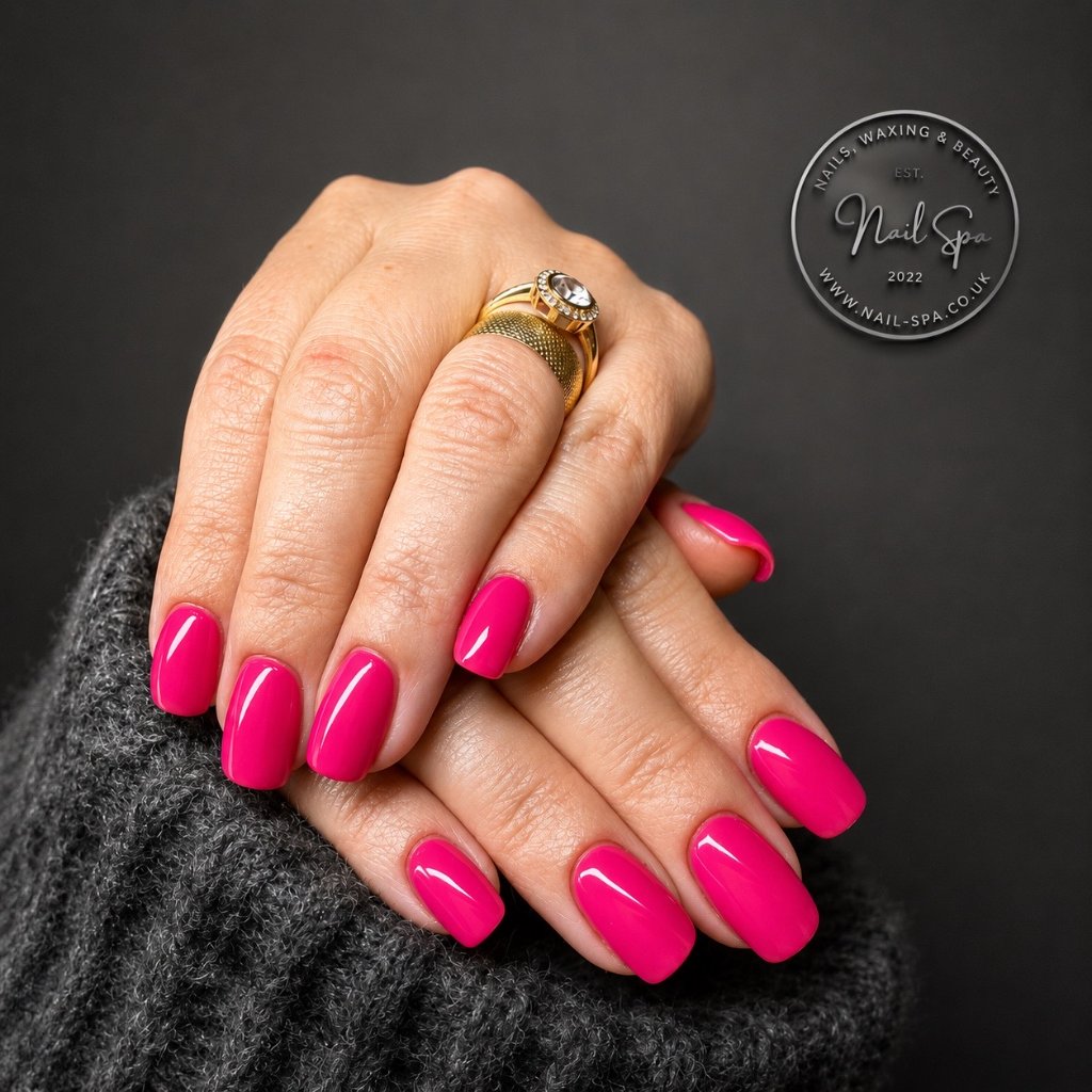 Vibrant hot pink nail polish