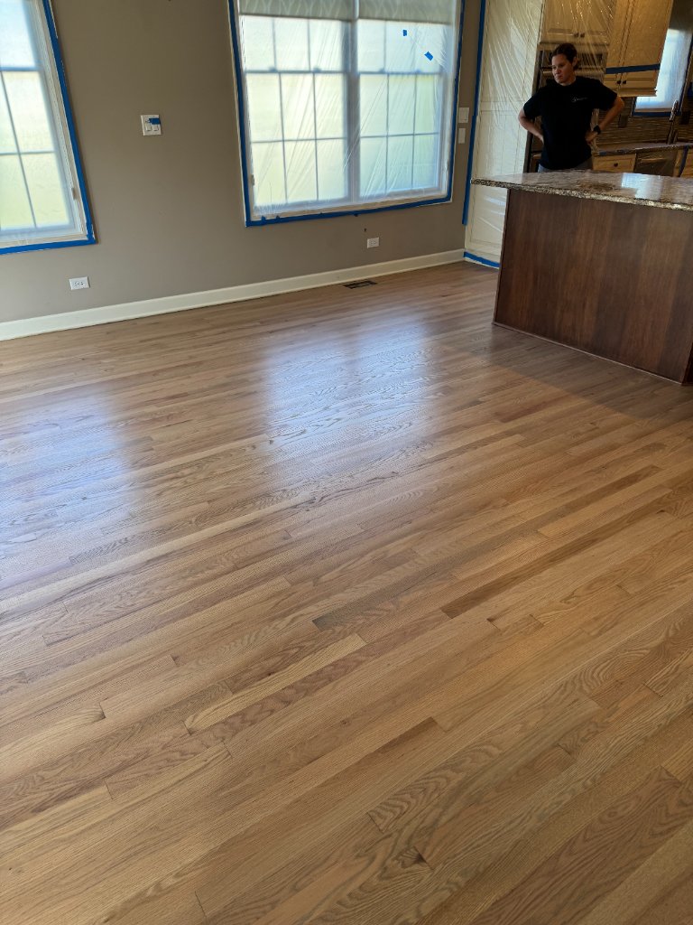 Hardwood floor refinishing result