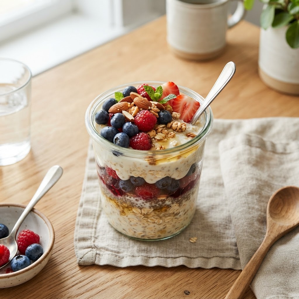 Amasi & Berry High-Protein Overnight Oats