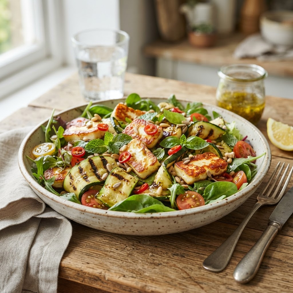 Chargrilled Courgette & Halloumi Salad