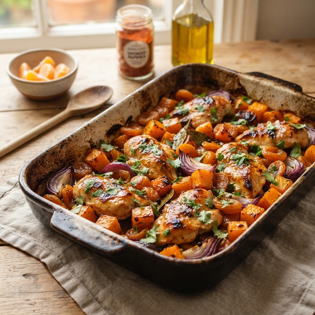 Chicken & Butternut Sosatie Traybake