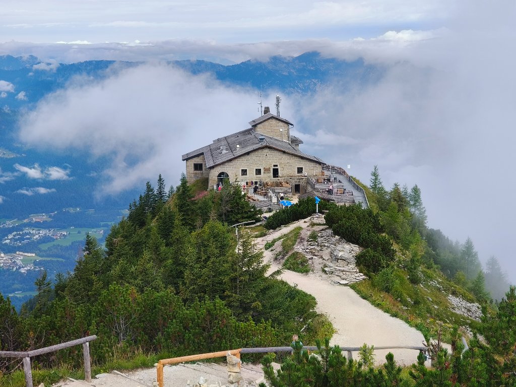 Mountain lodge with panoramic Alpine views