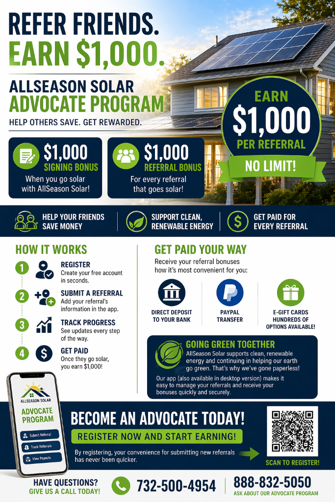 How to Earn $1,000 Per Referral with AllSeason Solar's Advocate Program