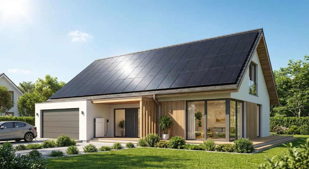 Haus mit PV-Anlage