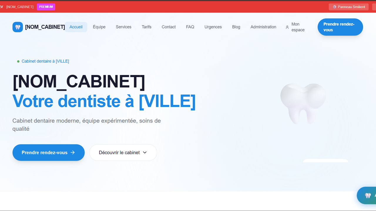 Template cabinet dentiste template preview