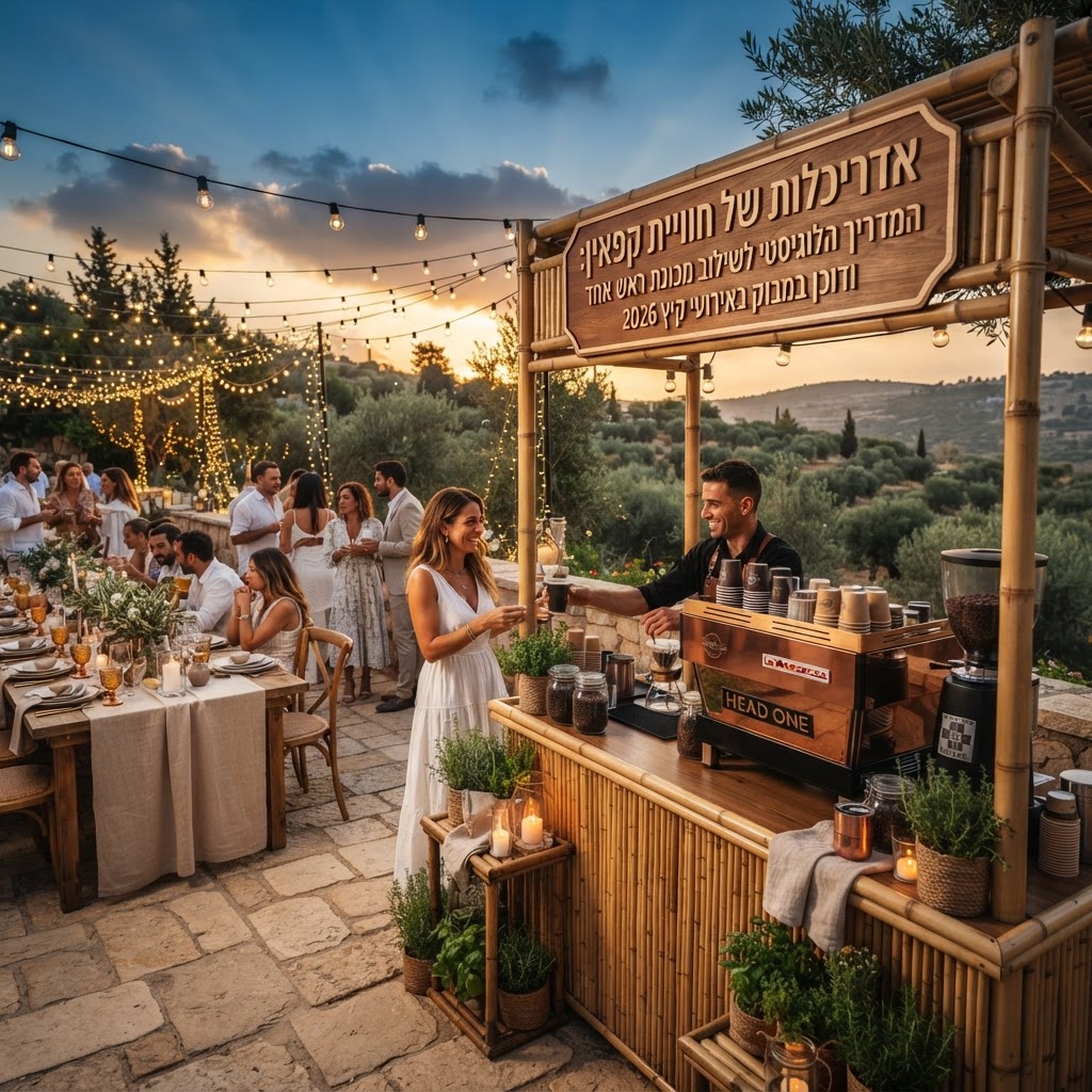 אדריכלות של חוויית קפאין: המדריך הלוגיסטי לשילוב מכונת ראש אחד ודוכן במבוק באירועי קיץ 2026 - תכנון אירועים | מֵהמֵה דוכני מזון