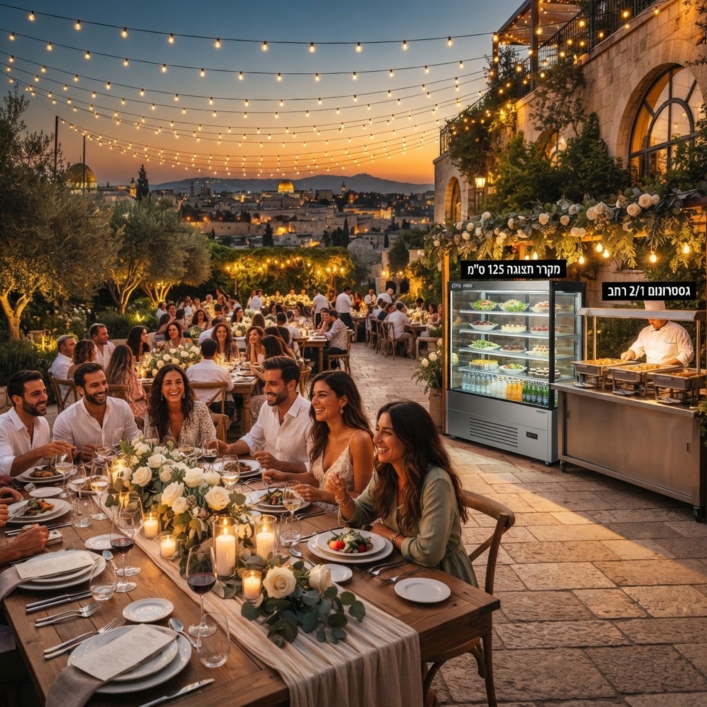 אדריכלות הראווה והרעננות: המדריך המקצועי לשילוב מקרר תצוגה 125 ס"מ וגסטרונום 2/1 רחב באירועי קיץ 2026 - תכנון אירועים | מֵהמֵה דוכני מזון